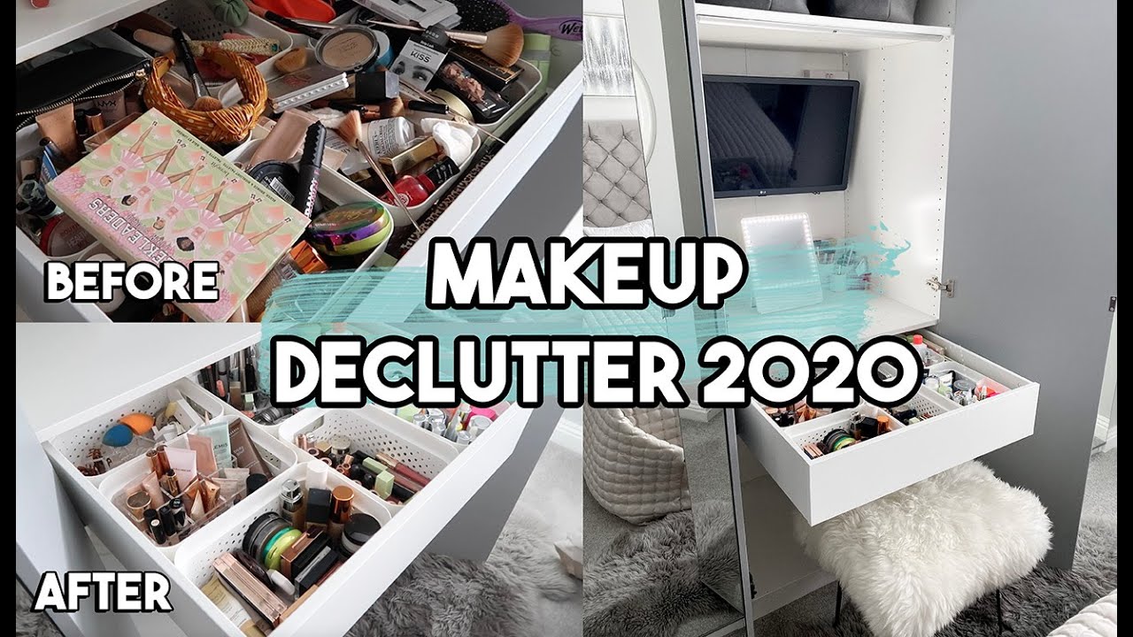 HUGE MAKEUP DECLUTTER AND VANITY TOUR 2020 | EXTREME CLEANING MOTIVATION