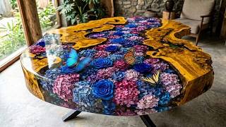 The Secret Garden Beneath Crystal - A Masterpiece of Art from Rotten Wood and Exquisite Butterflies