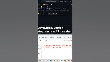 JavaScript Function | What is Arguments and  what is Parameters? #shorts