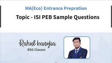 ISI PEB Sample Questions and Answers || RSG Classes By Rahul Sir ||