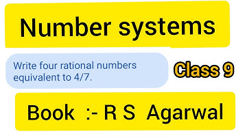 write four rational numbers equivalent to 4/7. // Equivalent number of 4/7 // r s Aggarwal class 9th