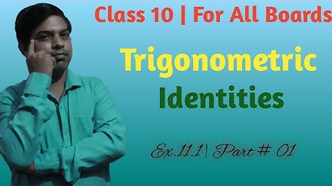 CBSE Class 10 Trigonometric Identities solutions | Exercise 11.1 | Part -01 | Textbook - R.D.Sharma