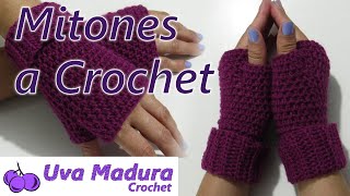 GUANTES sin dedos MITONES Tejidos a CROCHET Tutorial en Media Vareta