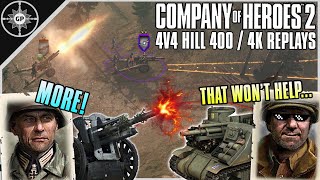 Counter-Battery Fire WON THIS GAME! | 4v4 Hill 400 | 4K CoH2 Casts #62