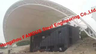 China High Tensile Fabric PVDF Membrane Structural Sports Stadiums Construction