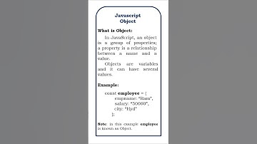 Javascript Objects #javascript #educationalvideo #jscript #object #javascriptprojects #java