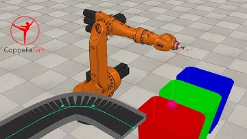 Pick and Place Simulation Tutorial | CoppeliaSim | 6-Axis Robot Sorting by Color | V2