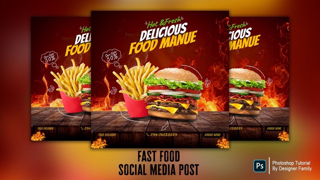 Media fast. Fast food social Media Design. Food social Media Post Instagram Instagram.