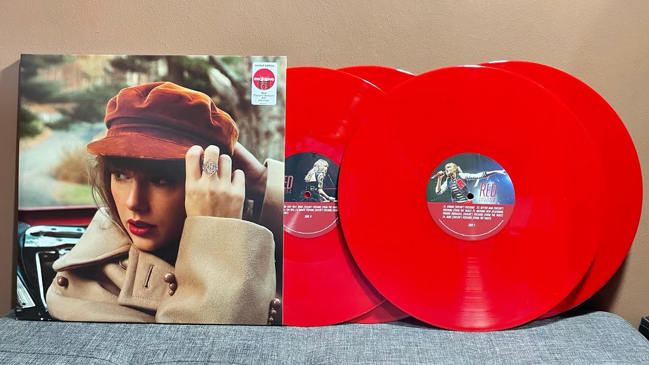 Taylor Swift - Red (Taylor's Version) (Target Exclusive, Vinyl) (4 LP)  unboxing 🔴🔴🔴🔴 