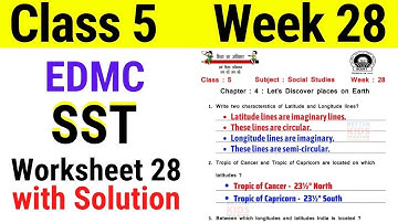 EDMC Class 5 SST Week 28 Worksheet 28 Social Studies worksheet 28 || LET