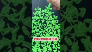 Straw print Christmas Trees Craft #christmascrafts #christmastrees