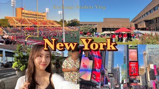 [미국 교환학생 vlog] 뉴욕주립대 개강 첫 주 :: 대형강의 | 풋볼경기 | red day | 동아리 박람회 | 첼시마켓 | 브로드웨이 뮤지컬 | 브루클린 | 홈파티