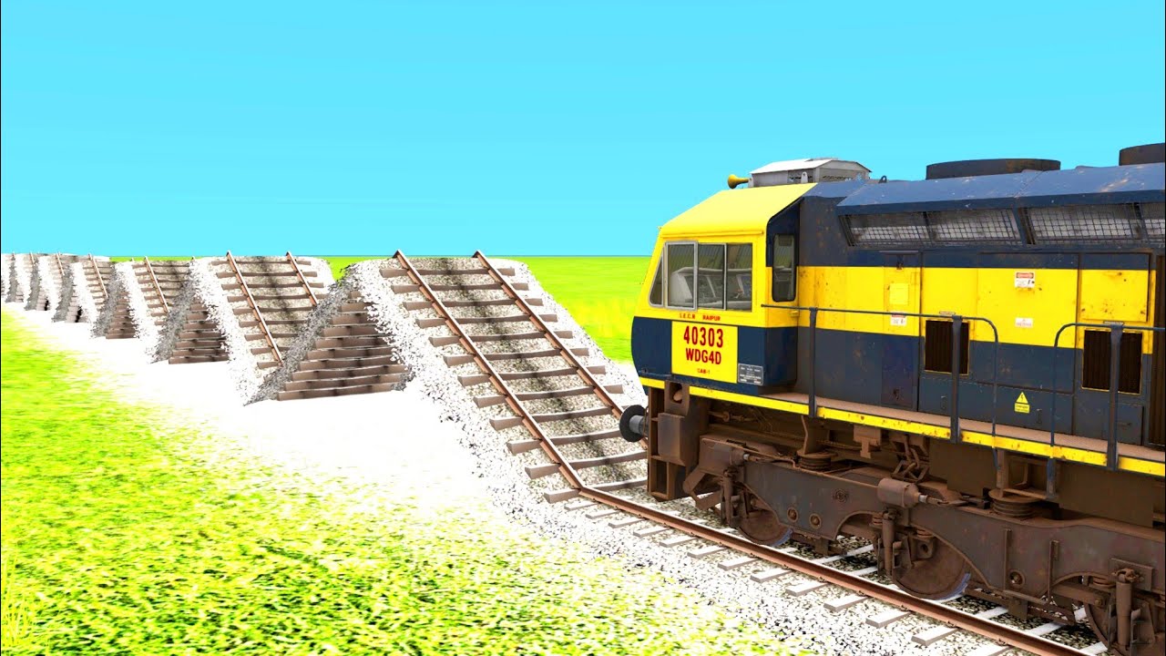 WORLD DANGEROUS LONGEST TRAIN RUNNING ON ZIG ZAG TRACK | Full Speed Crossing | Train Simulator