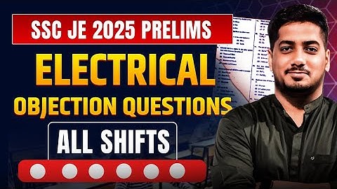 SSC JE 2025 Objection Questions | SSC JE Electrical | SSC JE 2025 Cut off #sscje #rishabhsir
