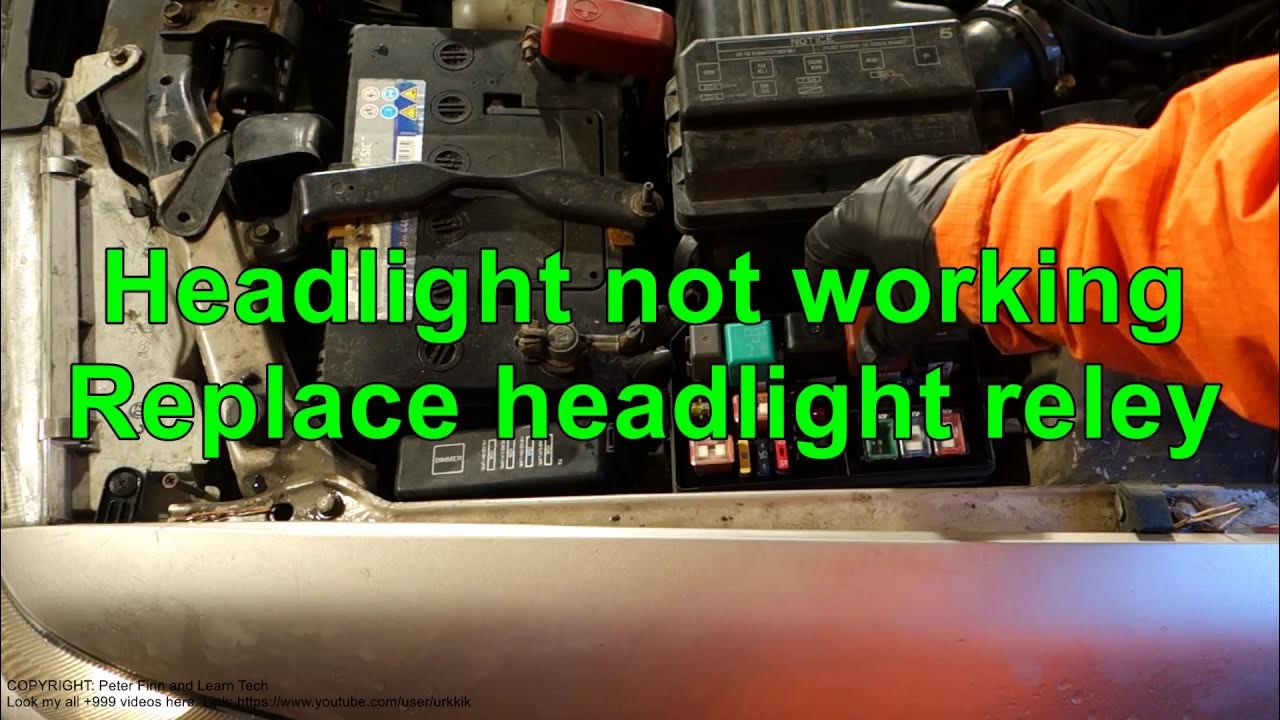 Interessant eftermiddag pisk Headlight is not working. Replace headlight relay - YouTube
