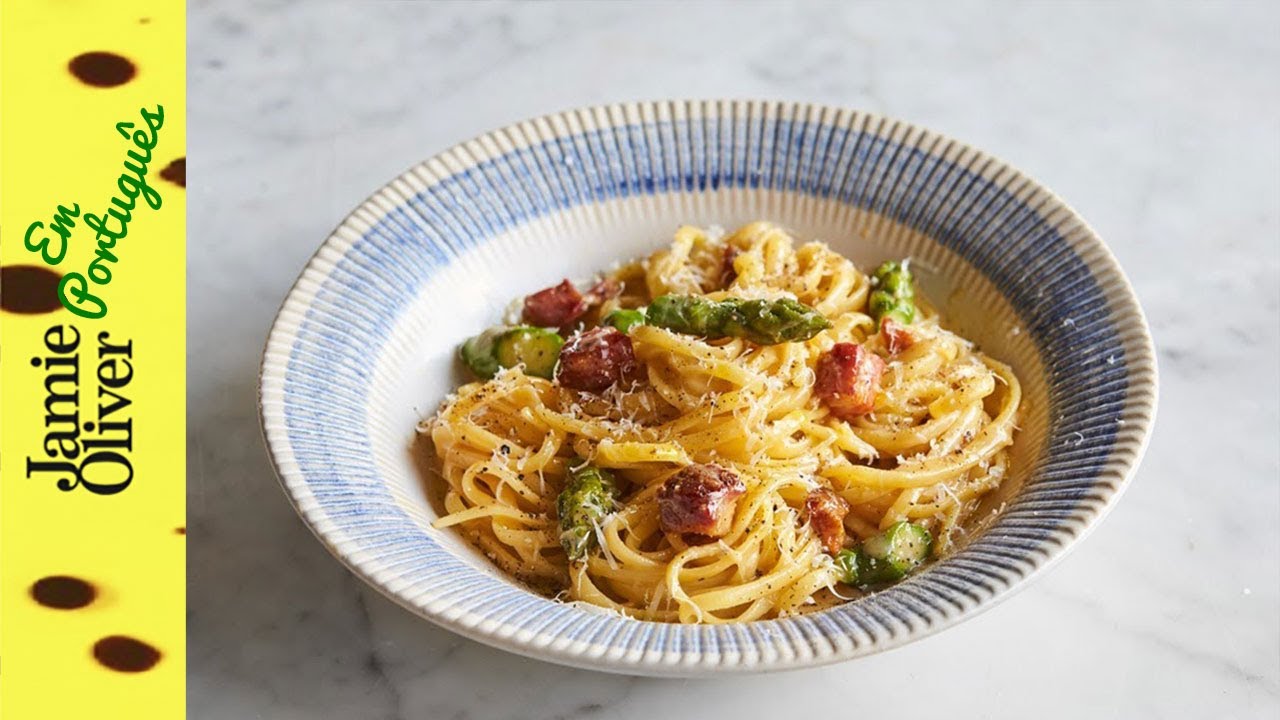 ESPECIAIS DO JAMIE | Carbonara com Aspargos | Jamie's Italian | Jamie Oliver em Português