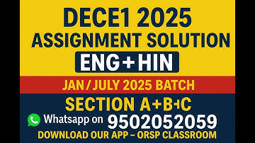 DECE1 2025 Assignment Solution | Section A+B+C | English + Hindi | Jan/July 2025 Batch