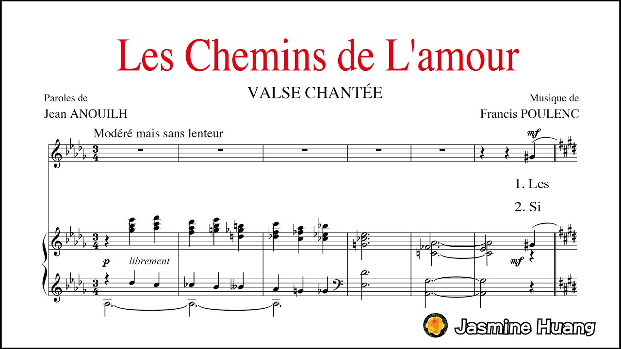 Les Chemins de L'amour, Piano+Sheet Music