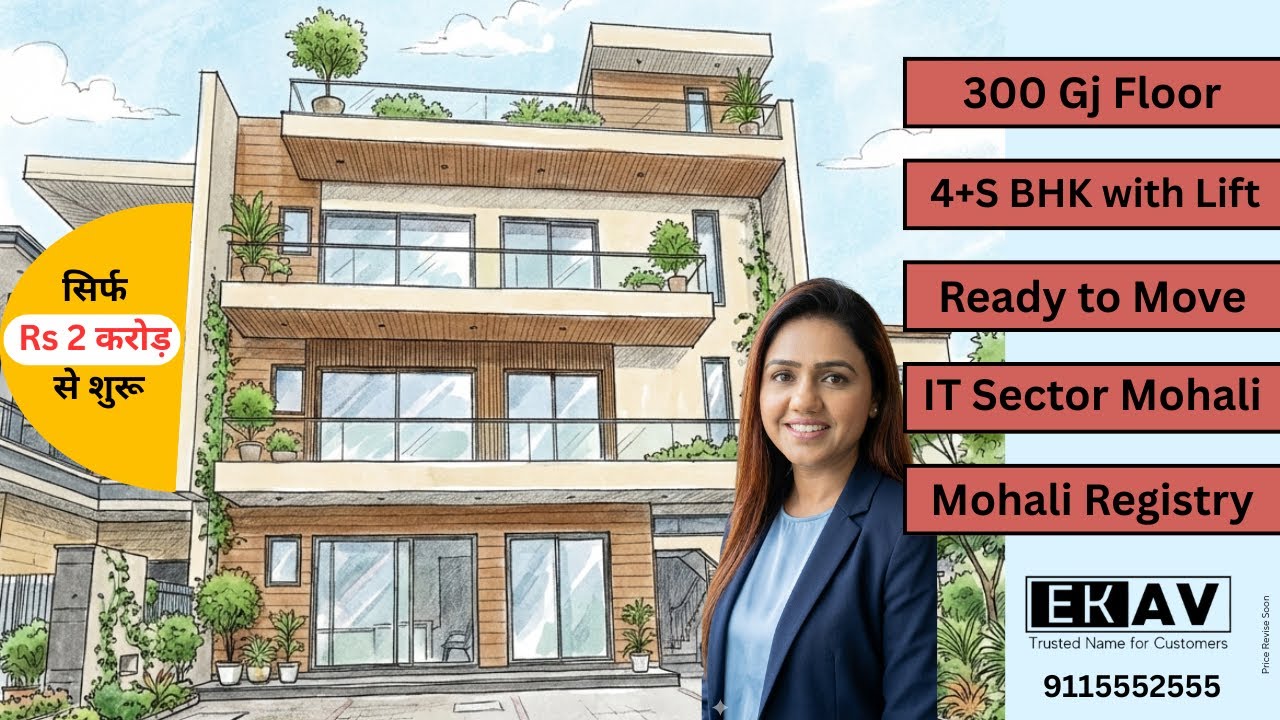 4+1 BHK Luxury Independent Floors in Mohali Sector 66B | 300 Sq Yards | Near Airport Road