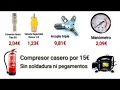 Compresor Casero por 15€ 🧯( Sin soldar, sin pegamento)Extintor+MotorNevera