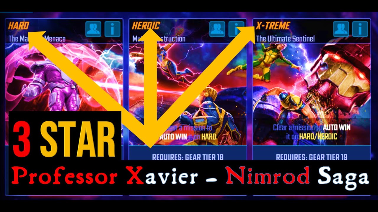 Professor Xavier Saga - Nimrod (Hard, Heroic, Xtreme) - Marvel Strike Force 