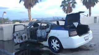 The aftermath of Torched car in Las Vegas 🔥