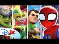 Heroes &amp; Baddies in 100 Seconds! 🕸️ | Marvel's Spidey and his Amazing Friends | @disneyjr
