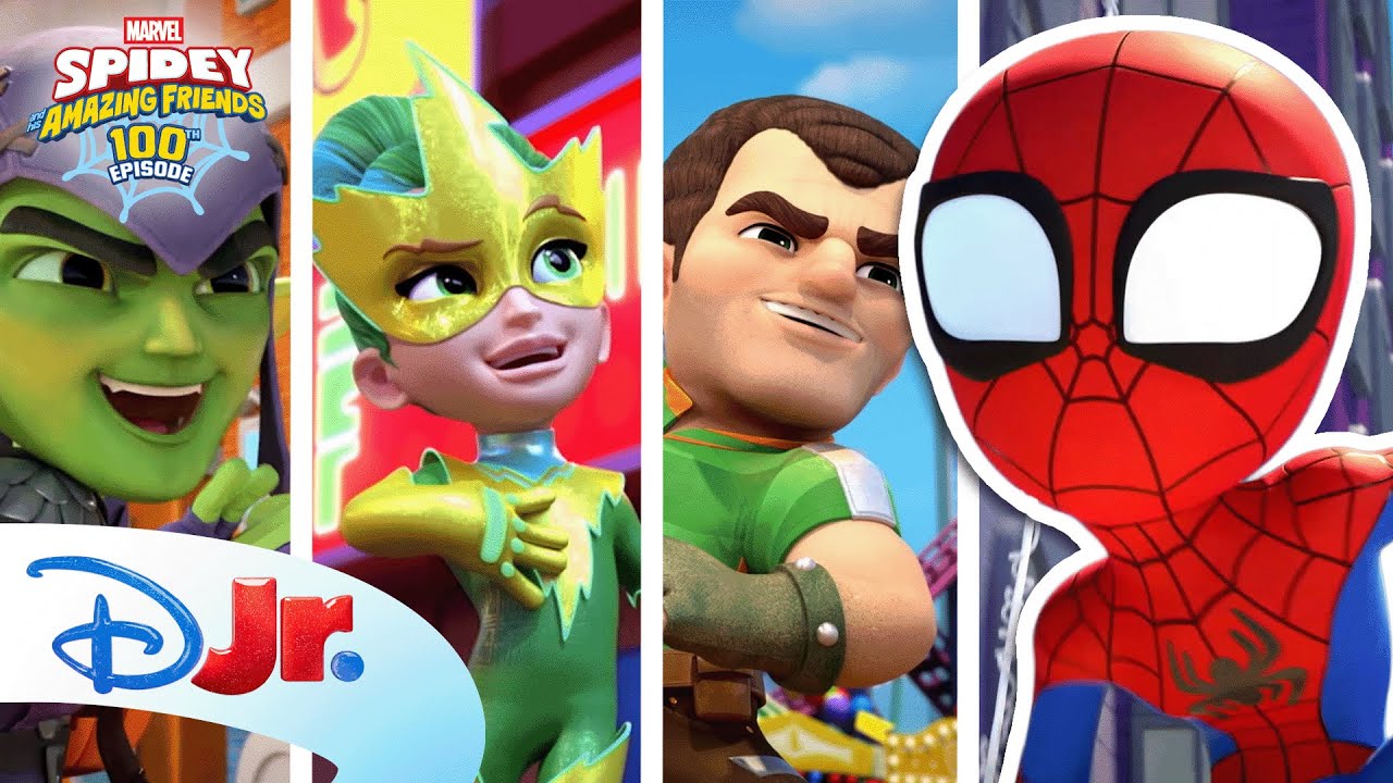 Heroes & Baddies in 100 Seconds! 🕸️ | Marvel's Spidey and his Amazing Friends | 