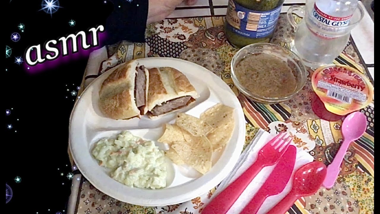 Angela Bright  Simple Supper Tonight, Steak Sandwich, pickles, chips evening relaxation Quiet ASMR