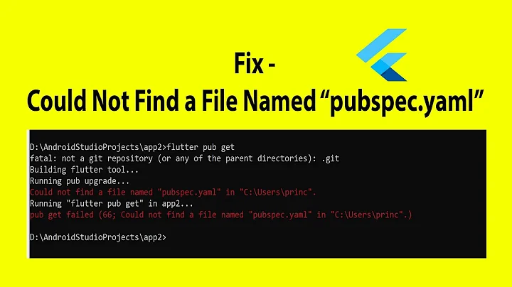 Fix Error Could Not Find A File Name "pubspec.yaml" In |Flutter