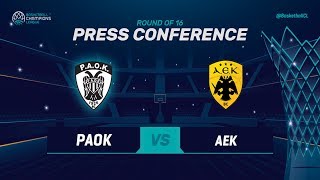 PAOK v AEK - Press Conference - Basketball Champions League 2018