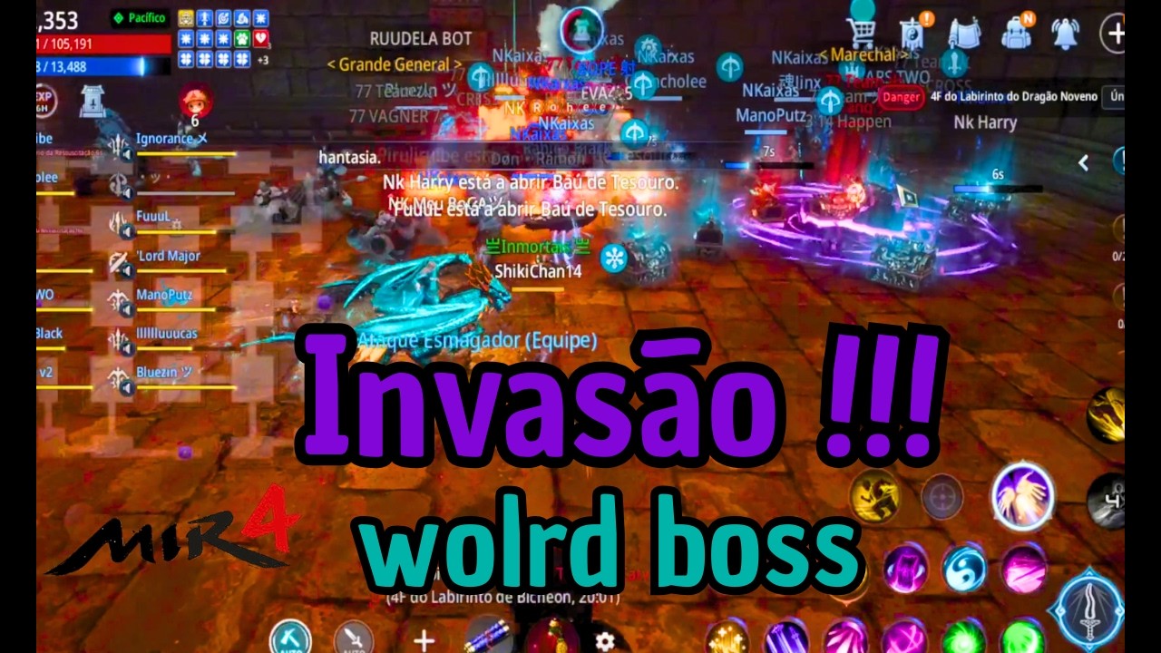 call de bomb no wolrd boss dos labirintos SA041 Mir4 #invadimos