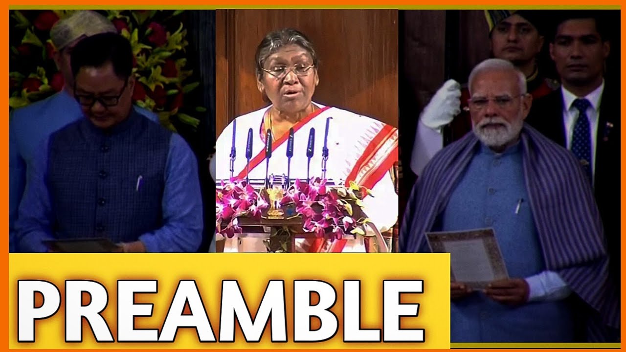 PRESIDENT AND LEADERS READING PREAMBLE INDIAN CONSTITUTION - YouTube