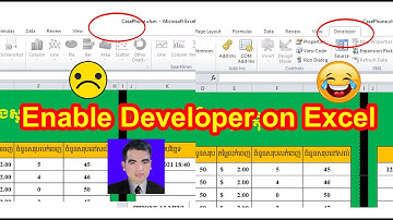 Enable the Developer | visual basic on Tab in Excel for Windows, excel 2010 | window 10