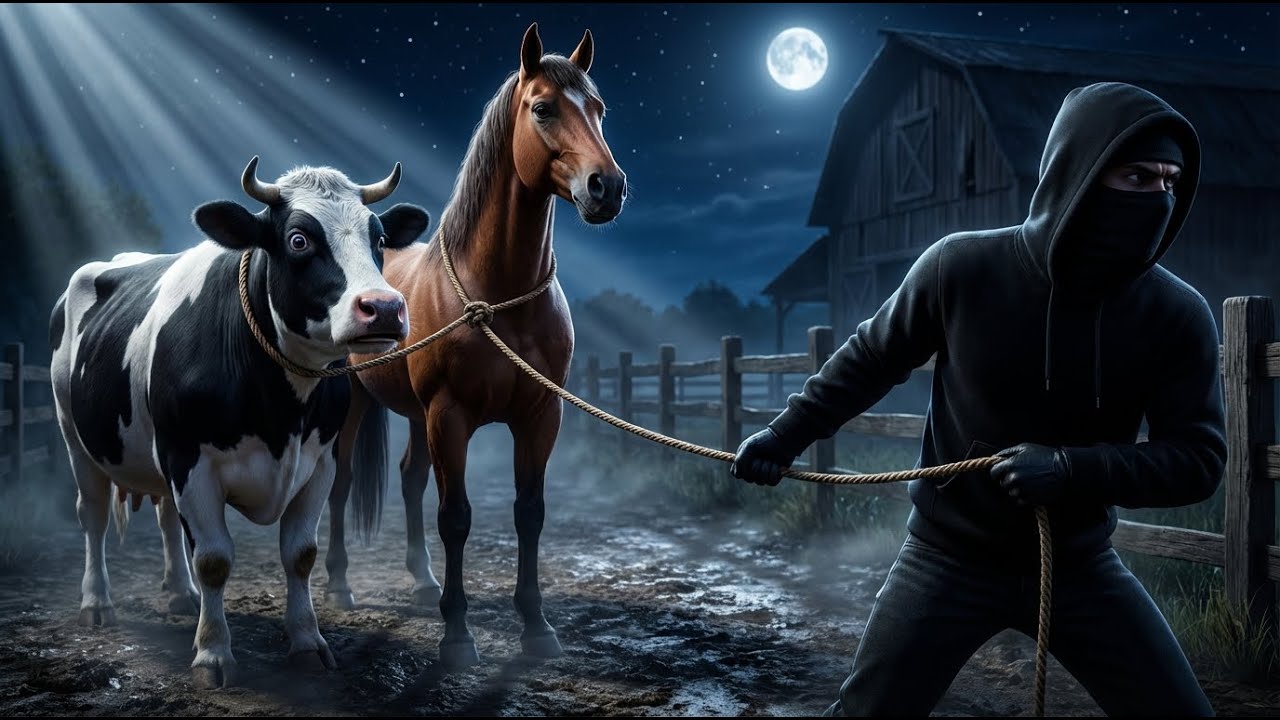 Midnight Farm Robbery! 😱 Thief Steals Old MacDonald’s Animals — Police Trap the Criminal 🚓