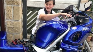 Jump Starting A Motorbike From A Car