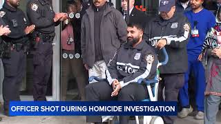 Officer released from hospital after he was shot during homicide investigation in Brooklyn