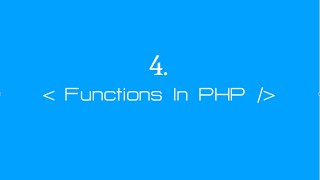 4 Understanding Functions in PHP HINDI