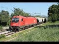 ÖBB Taurus 1216-146 mit Getreide Güterzug in Povir, Slowenien / Tovorni vlaki Slovenija. EAT086555