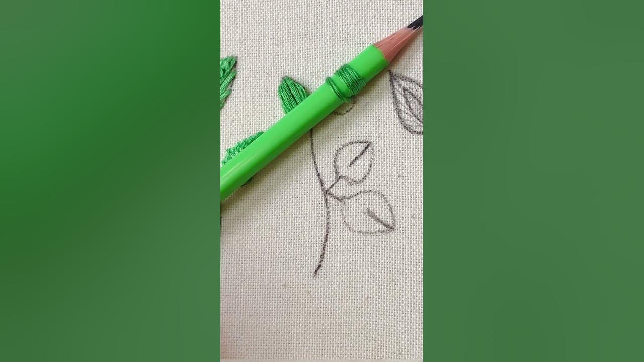 Trick for  very easy leaf embroidery