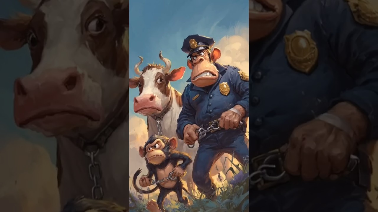 cow and a cunning monkey 🐵 