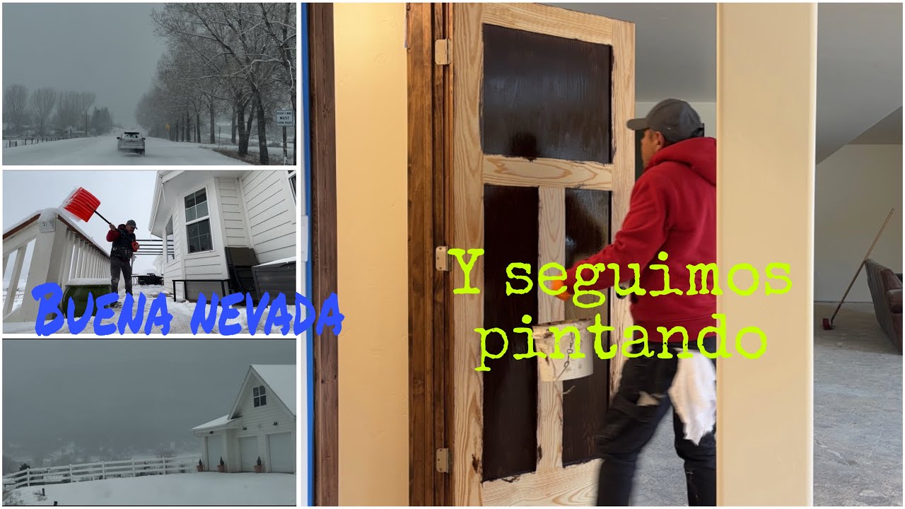 MEXICANO. Pintando el sótano.⛄️nevando en las montañas. Colorado: días de nieve y brocha. 