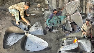 The ship's old propeller is being recycled into a new propeller | Made a Powerful ships Propeller