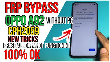 Oppo A92 (CPH2059) FRP bypass Without PC 100% working Android 11