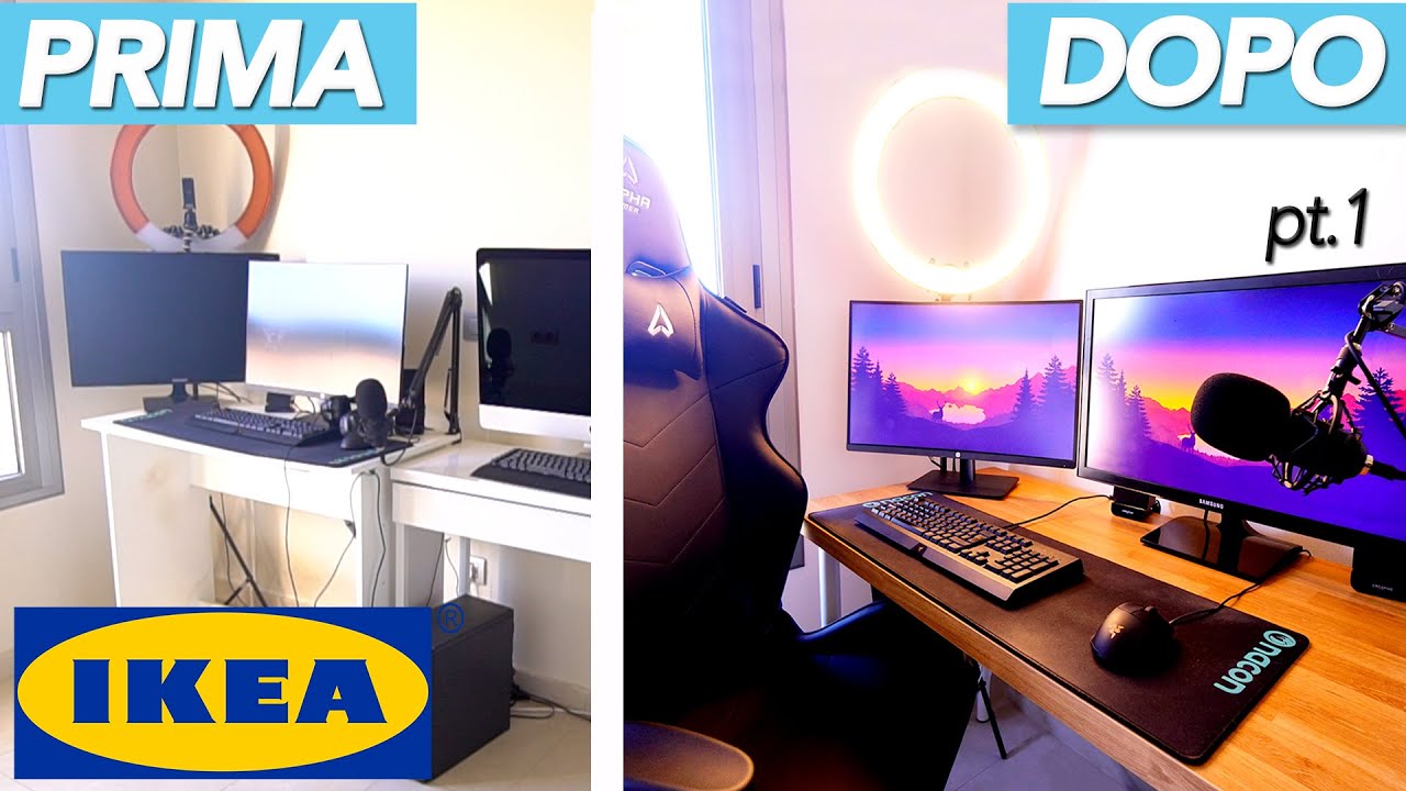MAKEOVER STUDIO SETUP SCRIVANIA IKEA HACK - IDEE PER ARREDARE CASA - YouTube