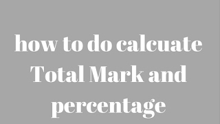 Simple excel total mark and percentage follow, share, support,
subscribe:- subscribe here: https://m./c/rajendraphadtare instagram:
https://www.in...