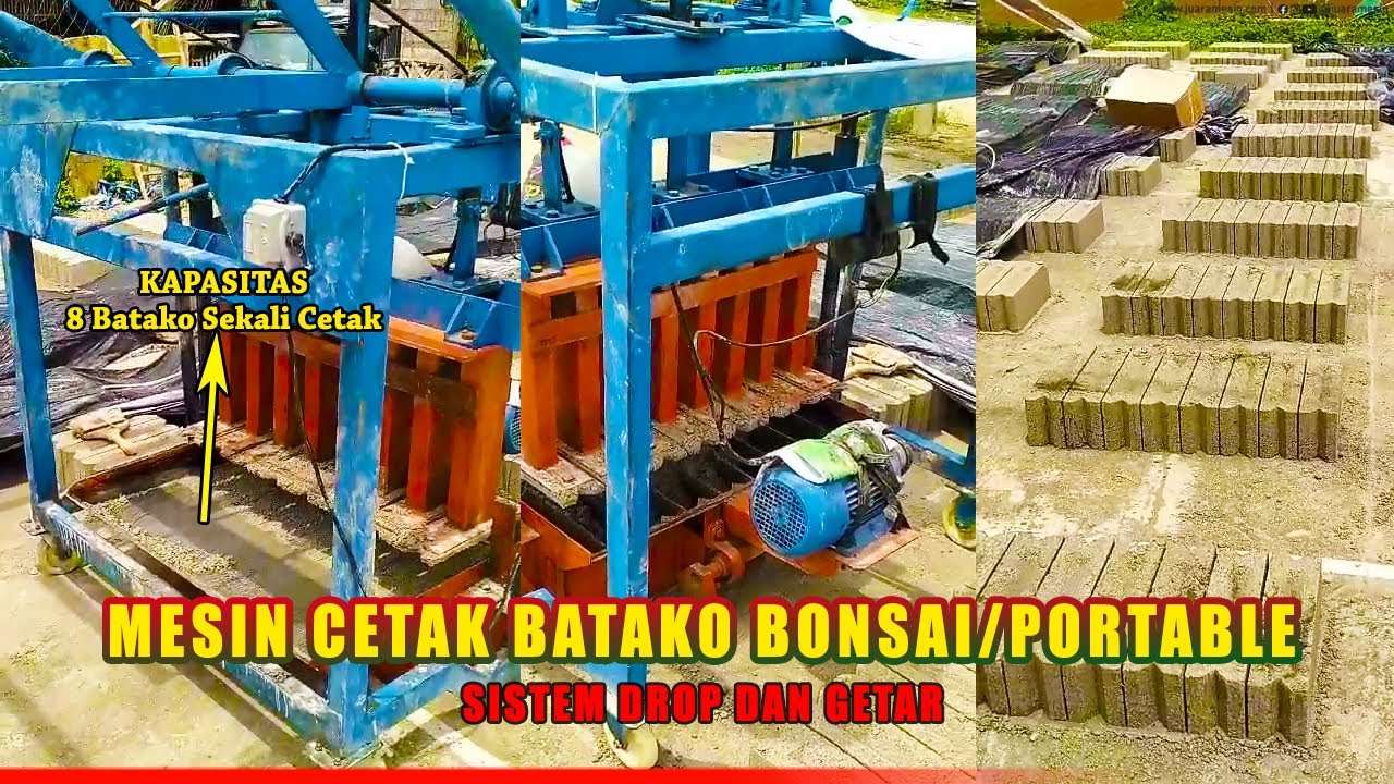 Cara Kerja Mesin Press Batako Bonsai Kapasitas Sekali Cetak 8 Batako