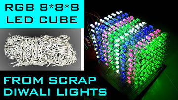 8x8x8 LED CUBE From Scrap Diwali Lights || Part-1 || DIY 8*8*8 LED Cube with Arduino UNO #DIY