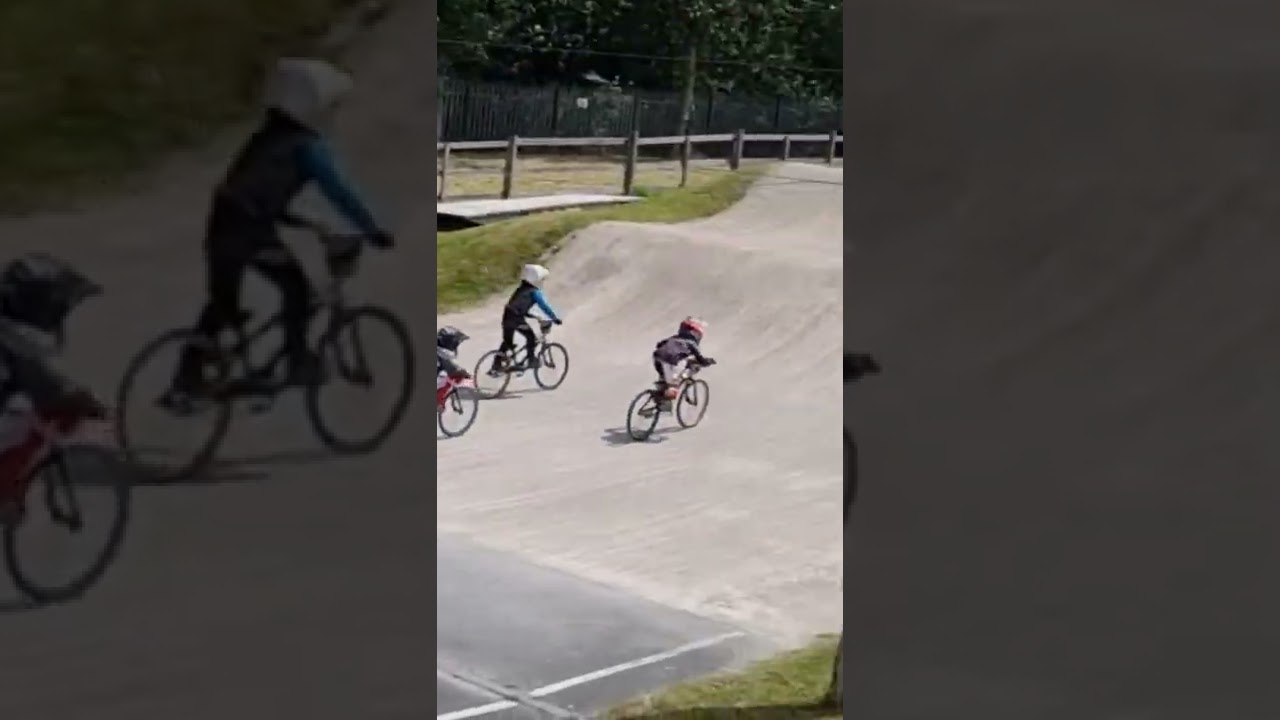 Birmingham midland regional BMX racing. 4 year old Charlie racing in the 7 and under category