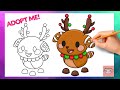 How To Draw Gingerbread Reindeer - Adopt Me Christmas | Easy Cute Christmas Art | Drawing Tutorial
